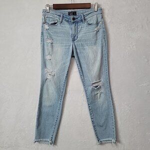 Abercrombie Fitch Harper Ankle Size 0/25 Youth Jeans Blue Denim Distressed READ
